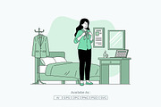 Girl Dressing Up for Work, a Person Illustration by Partikusi Design (Thumbnail 2 of 3)
