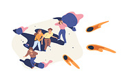 People with meteor shower concept, a Person Illustration by Good Studio (Thumbnail 4 of 6)
