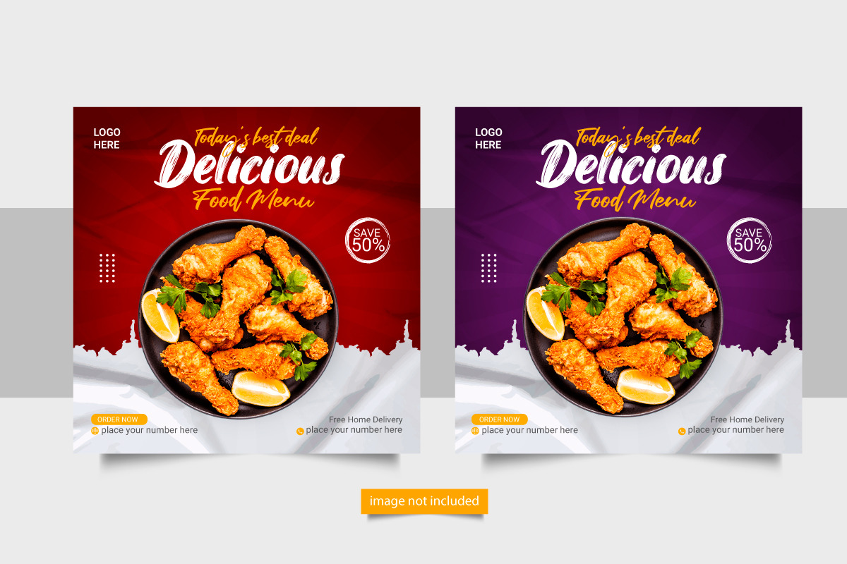 Food social media post, a Social Media Template by Tanuart
