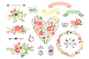 Wedding Floral clipart, Wreath heart, an Illustration by GraphicMarket (Thumbnail 1 of 5)