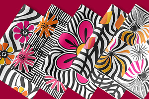 Pink & Orange Floral Patterns