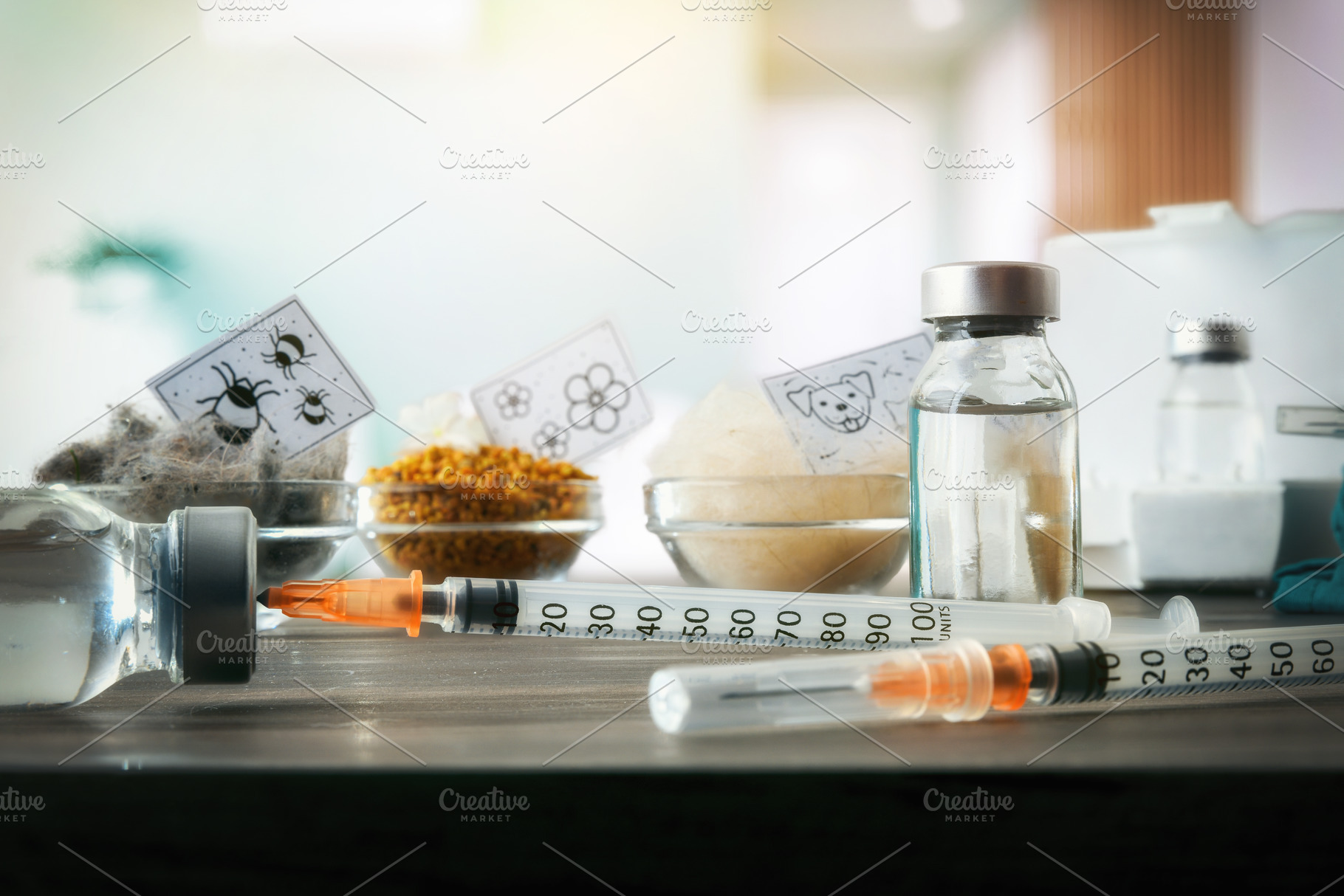 Tools for vaccinating against mites in a hospital ward, a Health & Medical Photo by Davizro's Market