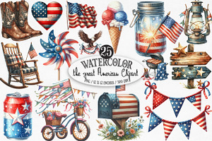 Watercolor the Great American PNG, an Illustration by Designking