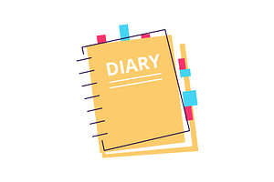 Orange daily paper notepad isolated