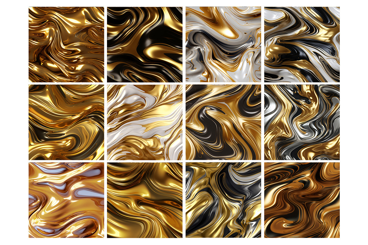 Gold Liquid Seamless Pattern, a Pattern Graphic by Forhadx5 (Photo 6 of 6)