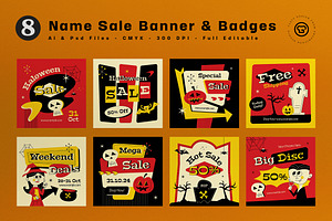 Mid Century Halloween Sale Banner