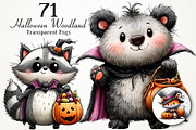 Cute Halloween Woodland PNG Clipart, a Seasonal Illustration by RobertsArt (Thumbnail 1 of 5)