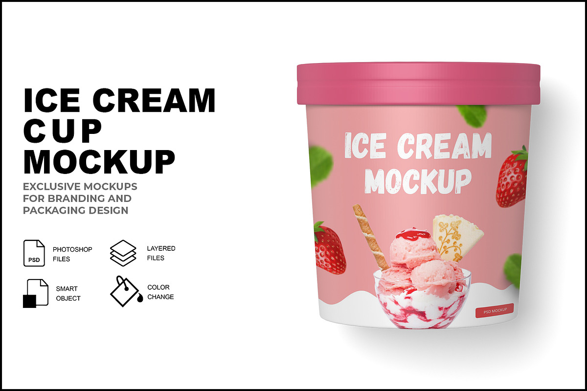 Ice Cream Jar Mockup, a Packaging Mockup by mockupbuys (Photo 1 of 3)