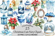 Watercolor Christmas Cute Fairy, an Illustration by CitraGraphics (Thumbnail 1 of 5)