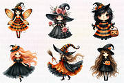 Whimsical Halloween Dolls Clipart, an Illustration by CreationArt (Thumbnail 4 of 5)