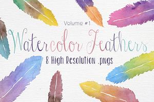Watercolor Feathers Vol #1