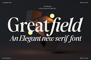 Greatfield- Roman and Italic, a Serif Font by Mulkan Nazir (Thumbnail 1 of 15)