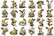 Whimsical Spring Bunny Clipart, an Illustration by Black Bird Studio (Thumbnail 2 of 5)