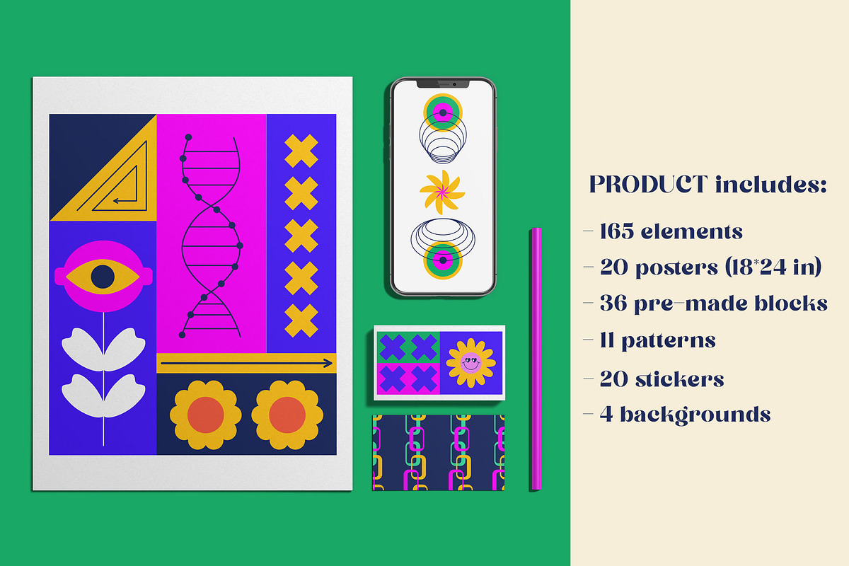 Big retro geometric collection, an Object Illustration by Sofico (Photo 18 of 31)