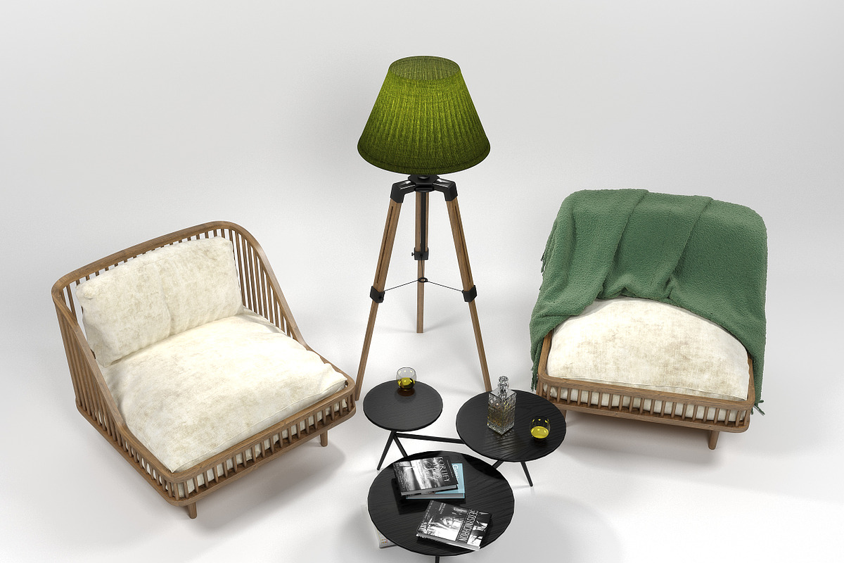 Furniture set 0206, a Furniture 3D Model by inDahouze (Photo 5 of 9)