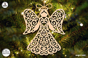 Christmas Angels Ornament Bundle, a Decorative Illustration by svgocean (Thumbnail 5 of 13)