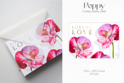 Pink watercolor digital Poppy flower, a Decorative Illustration by Harmony Draws (Thumbnail 4 of 6)