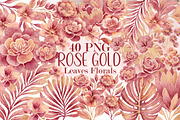 Rose Gold Leaves Flowers Foil Elemen, an Illustration by Sublimation Artist (Thumbnail 1 of 7)