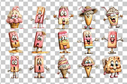 Quirky Ice Cream Watercolor Clipart, a Food Illustration by Nicolle's Colorful Art (Thumbnail 3 of 6)