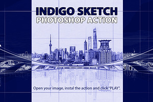 Indigo Sketch Photoshop Action