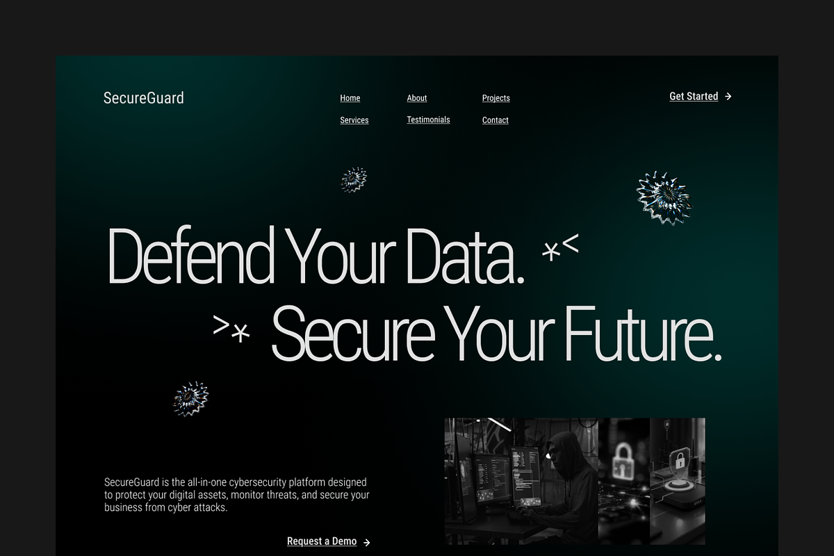 Figma Cybersecurity Landing Page, a Templates & Theme by Musara (Photo 2 of 5)