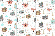 Baby Patterns! Cute Indians!, a Pattern Graphic by Irene_Boiko_ART (Thumbnail 2 of 11)