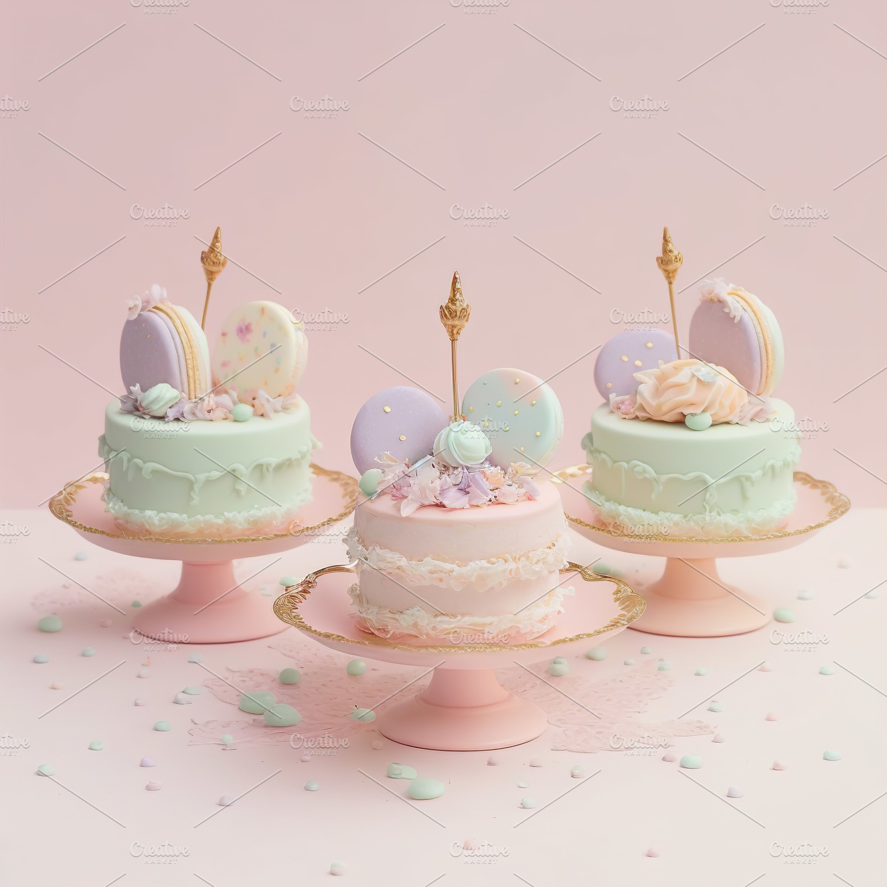 Rococo Cakes with Macarons, a Food & Drink Photo by k.tay