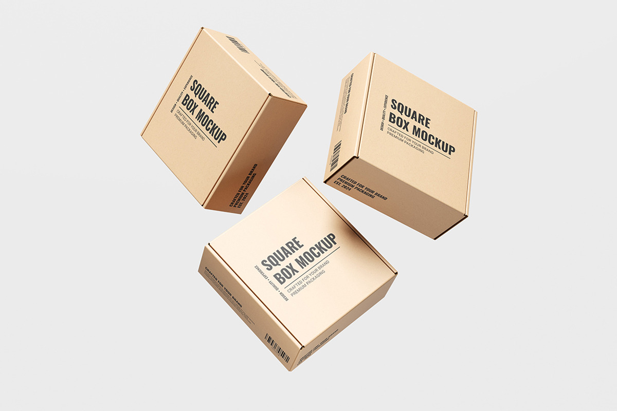 Square Box Packaging Mockup, a Packaging Mockup by simuradi (Photo 5 of 9)