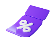 Flying purple 3D discount coupon, an Object 3D Model by Hannet (Thumbnail 3 of 8)