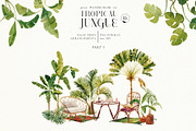 Tropical jungle - watercolor set, a Decorative Illustration by Pamyatka Shop (Thumbnail 14 of 27)