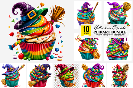 Witch Cupcake PNG Bundle