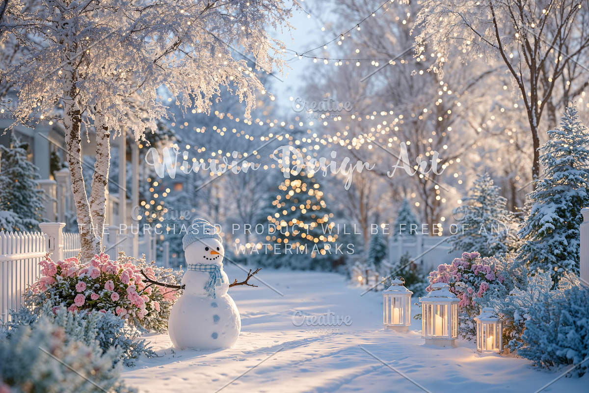 Pastel Snowman Christmas Backdrop, a Background Photo by Winwin Design Art (Photo 6 of 9)