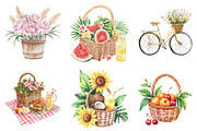 Summer Basket Sublimation Clipart, a Seasonal Illustration by DreamArtGraphic (Thumbnail 2 of 4)