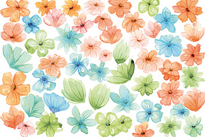 Watercolor Flowers, Floral