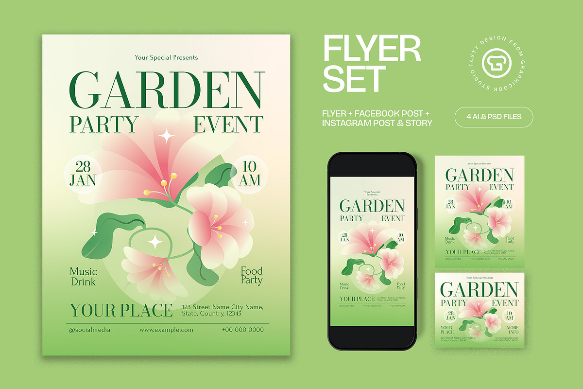 Garden Party Flyer, a Flyer Template by graphicook (Photo 1 of 3)