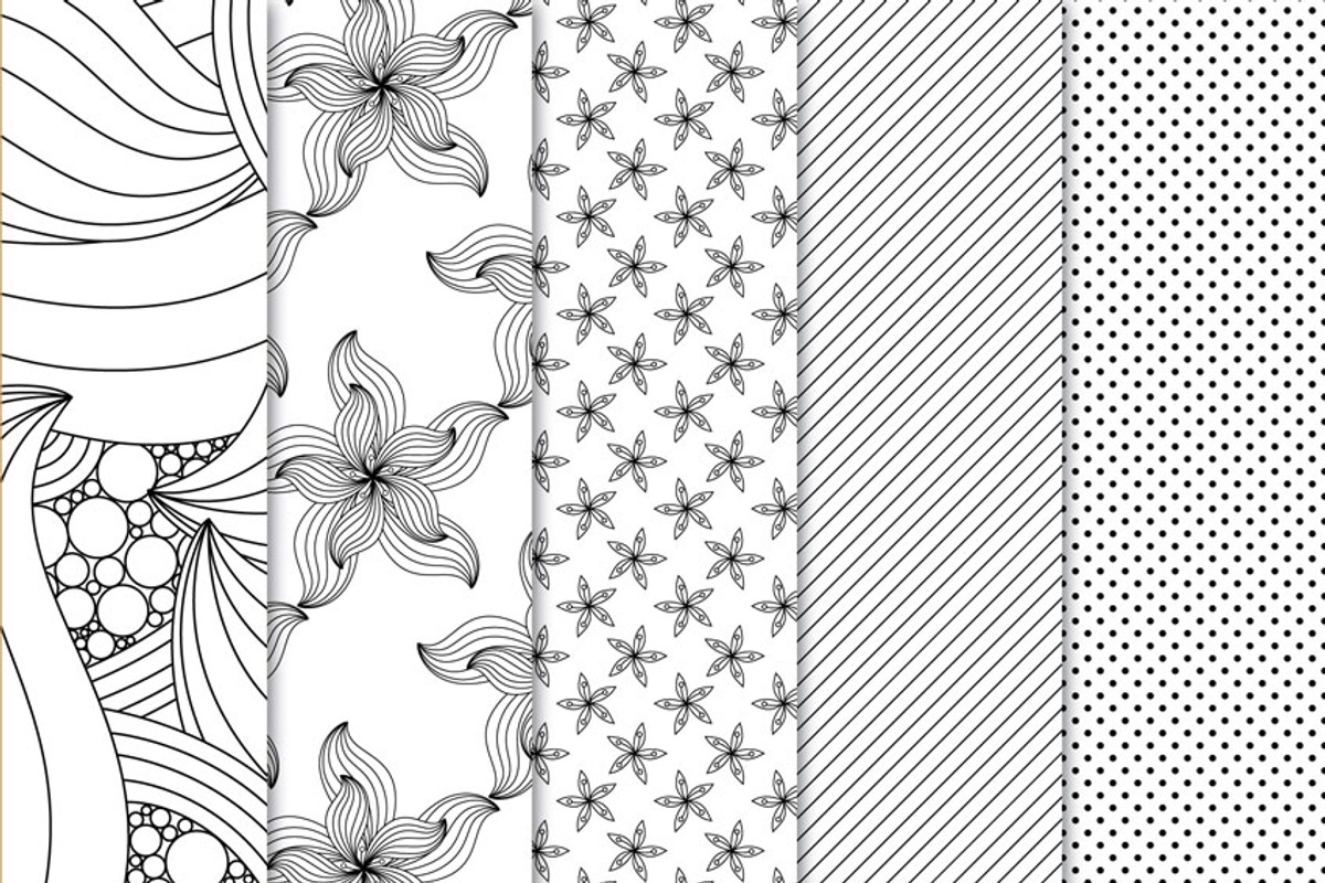 Digital Papers White & Black preview 2