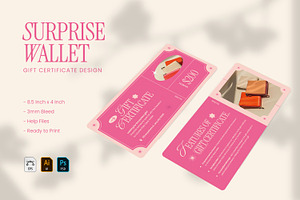 Surprise Wallet - Gift Certificate, a Print Template by VUNIRA