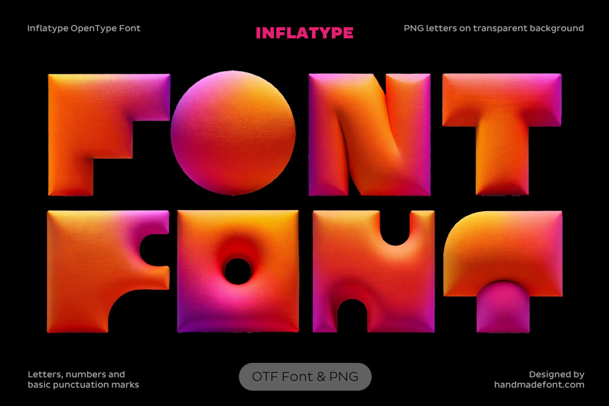 Inflatype Font, a Sans Serif Font by Handmadefont (Photo 1 of 15)