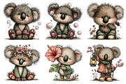 Whimsical Spring Koala Clipart, an Illustration by Dream Creation (Thumbnail 4 of 7)