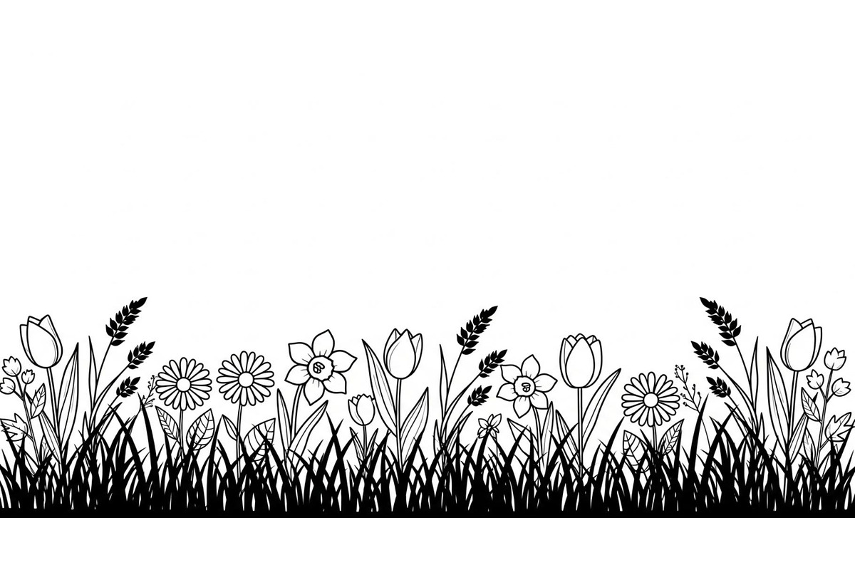 Floral Grass Border Silhouette Bundl, an Illustration by Amazin_art (Photo 25 of 51)