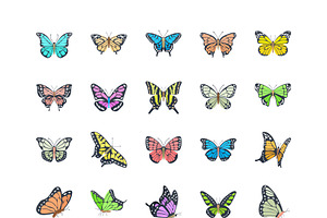 Butterflies Vector Icons