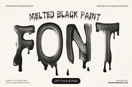 Melt Black Paint Font, a Handwritten Font by Handmadefont
