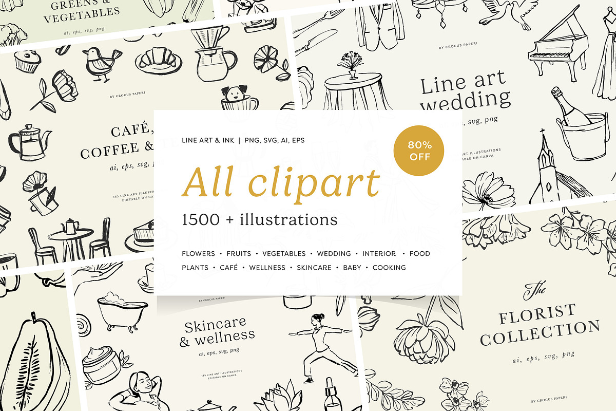 1500+ All Illustrations Bundle, a Decorative Illustration by Crocus Paperi (Photo 1 of 25)