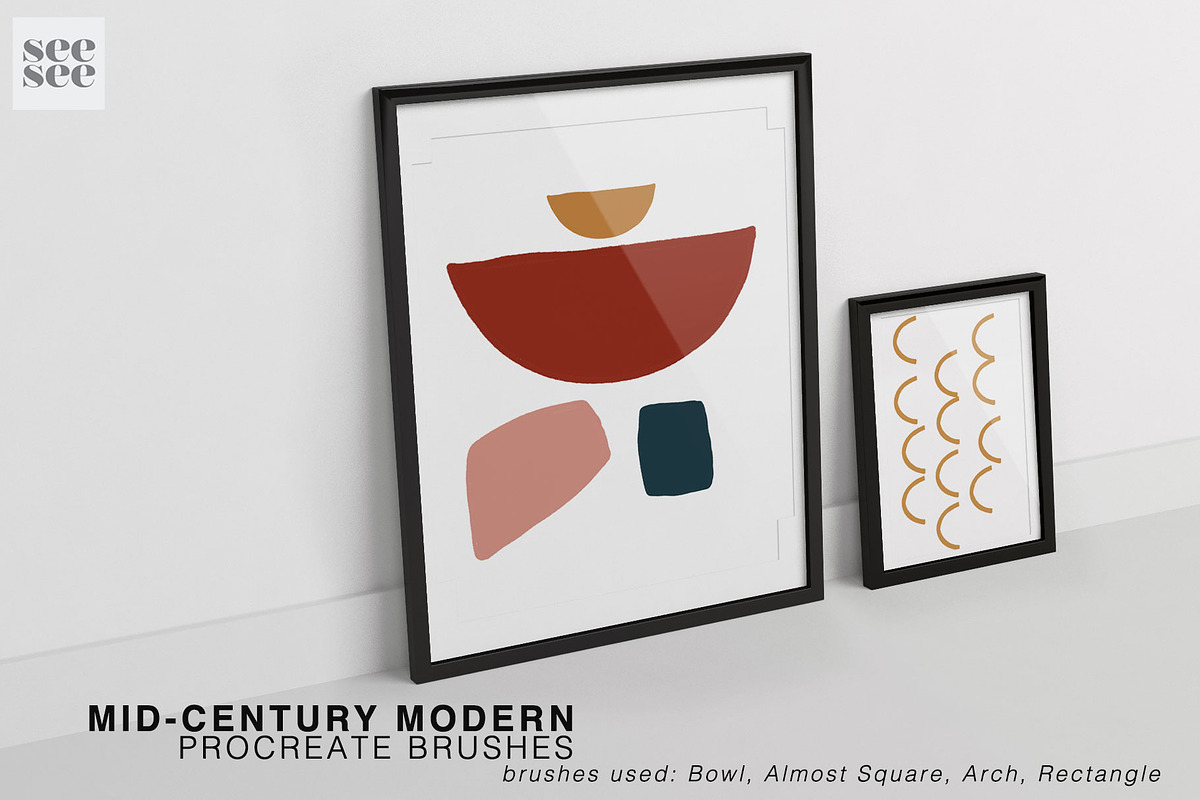 Procreate Mid Century Modern Brushes, a Brush Add-On by CC CREATIVE CO (Photo 4 of 17)