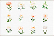 Neutral Bloom Watercolor Flowers Set, an Illustration by Sublimation Artist (Thumbnail 3 of 6)
