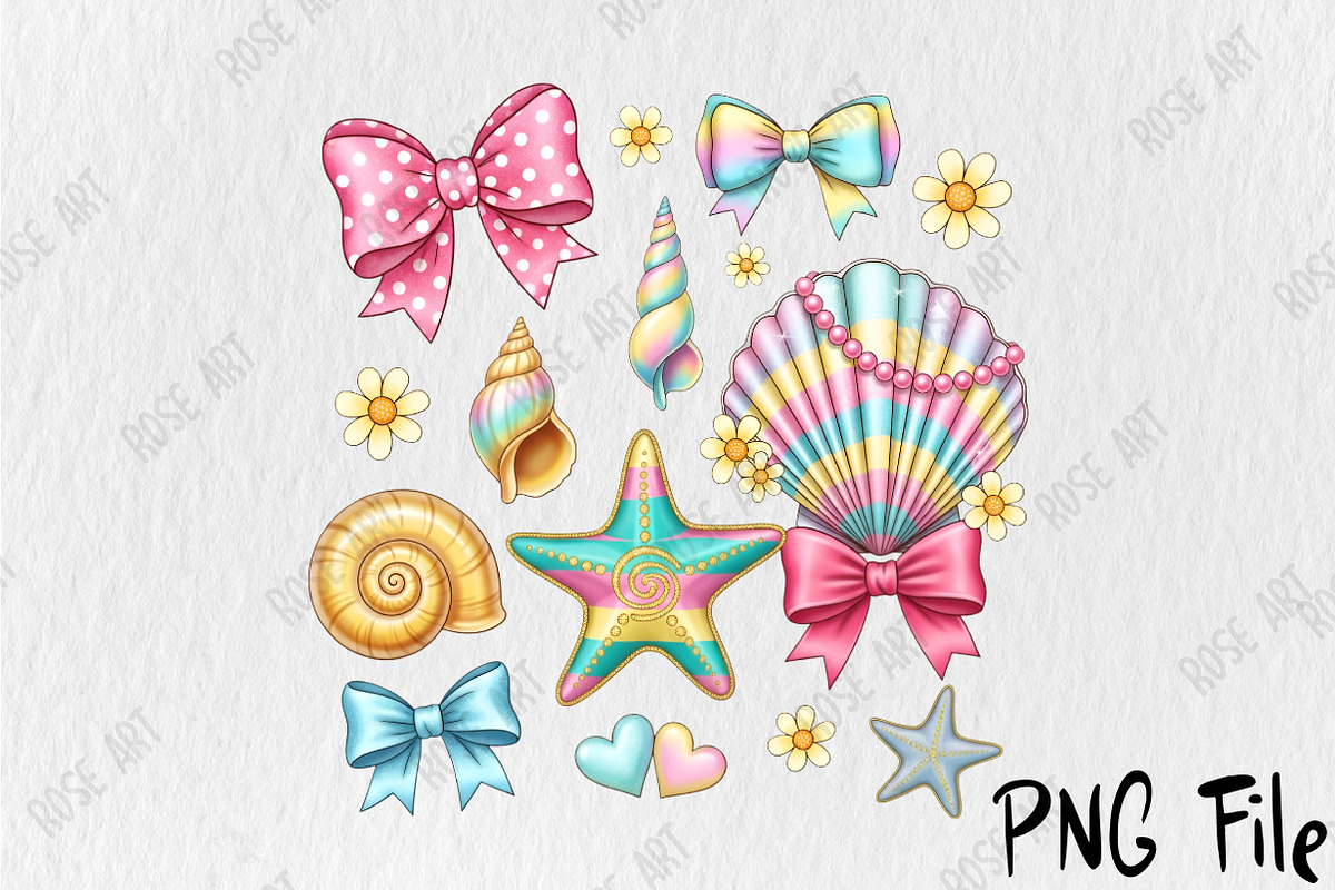 Summer Coquette Bow, Seashell Png, a Seasonal Illustration by Rose Art (Photo 4 of 4)