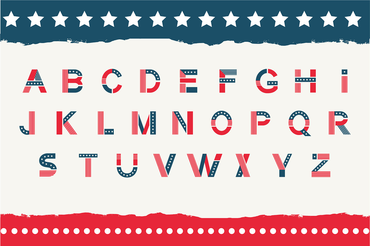 America otf color font. preview 2