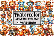 Autumn Fall Teddy Bear, an Illustration by Design Market (Thumbnail 1 of 3)