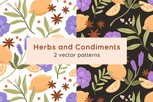 Herbs, flowers seamless patterns, a Pattern Graphic by Good Studio