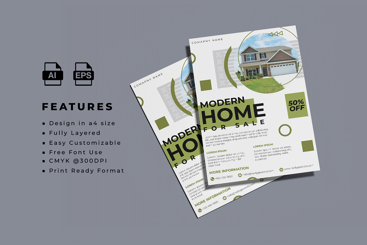 Real Estate Flyer Template, a Flyer Template by Artnivora.Std